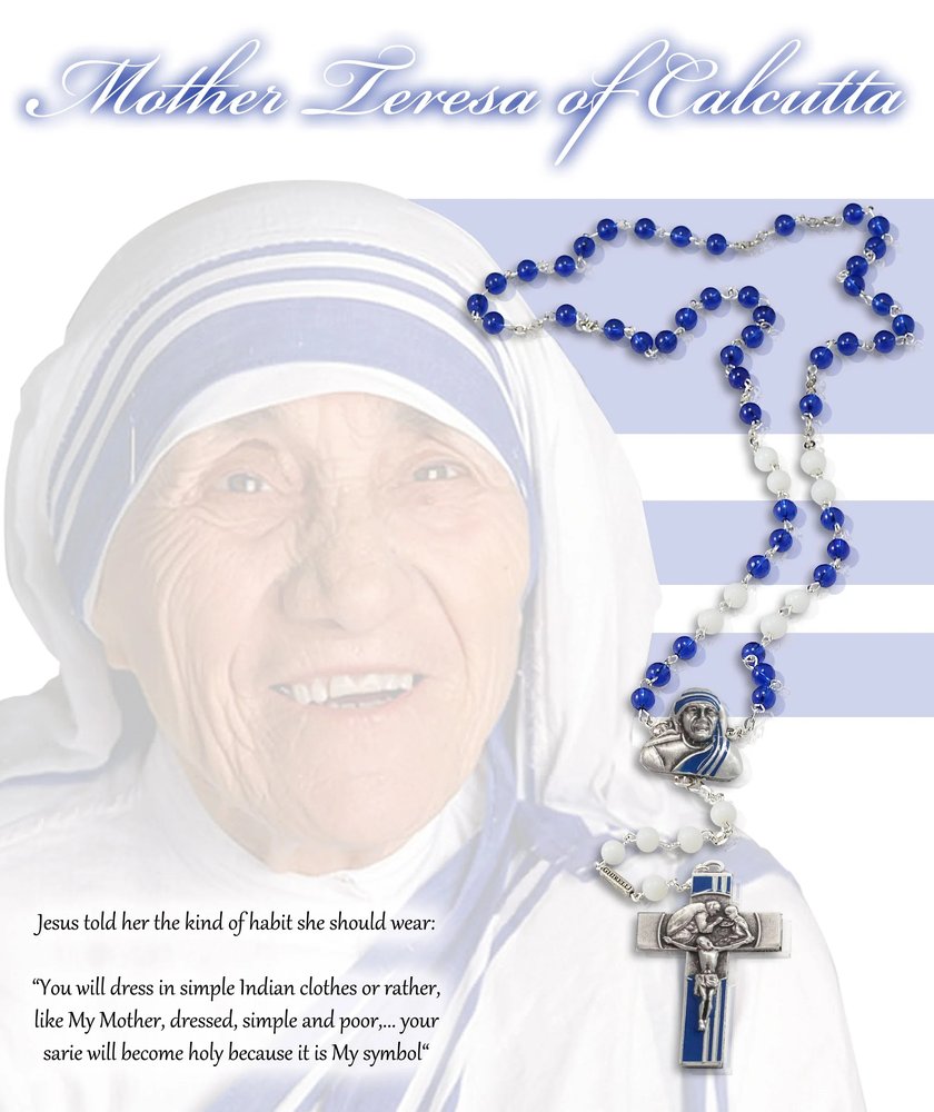 St. Mother Teresa of Calcutta Bohemian Glass Rosary