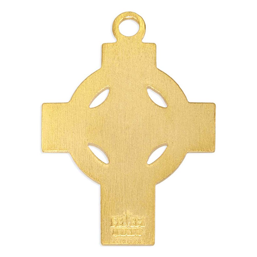 Gold Iona Celtic Cross Necklace with Emerald Center