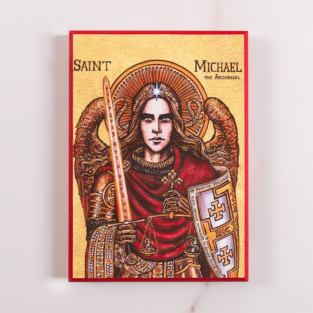 St. Michael the Archangel Modern Icon Plaque - 5" x 7"