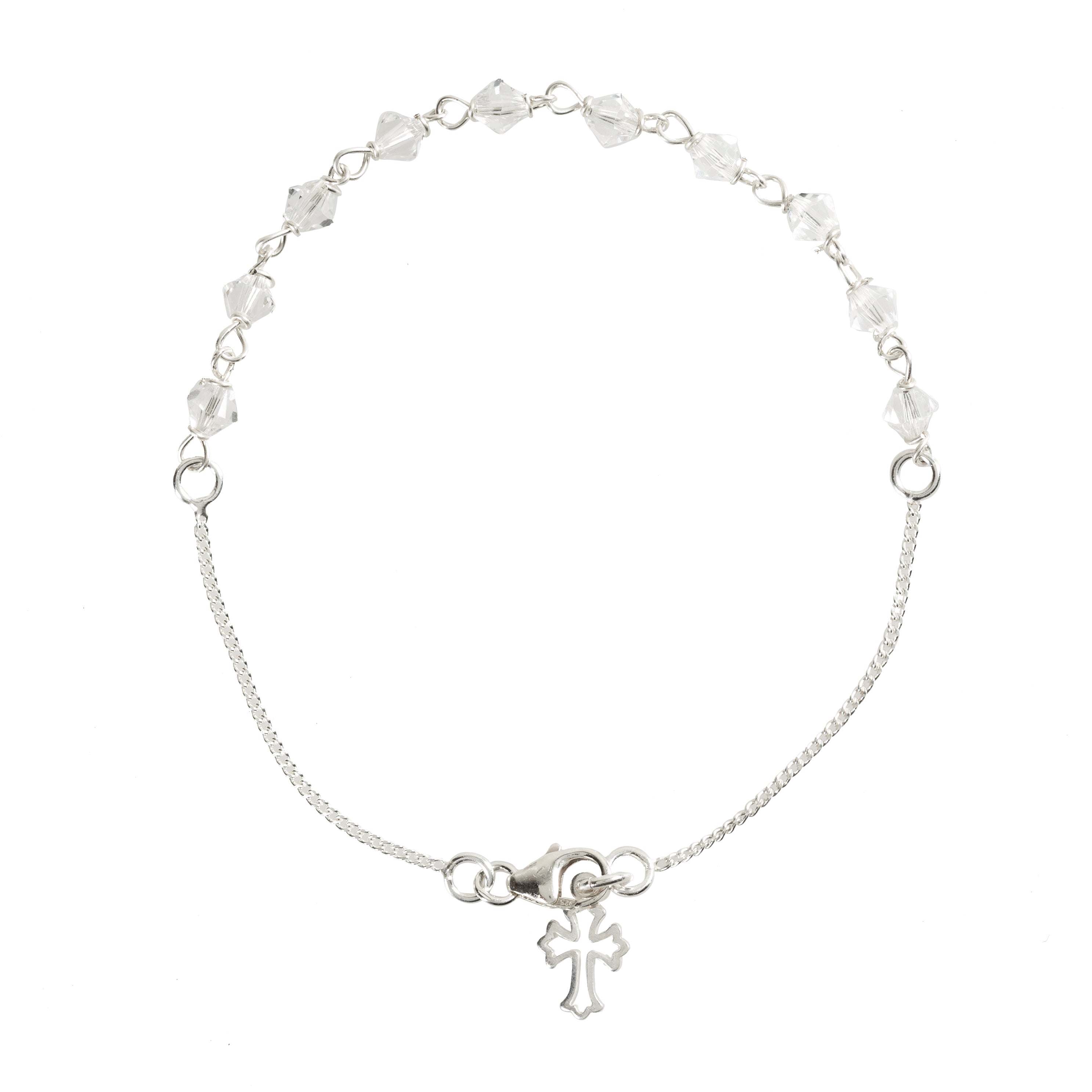 Swarovski Sterling and Clear Crystal Rosary Bracelet