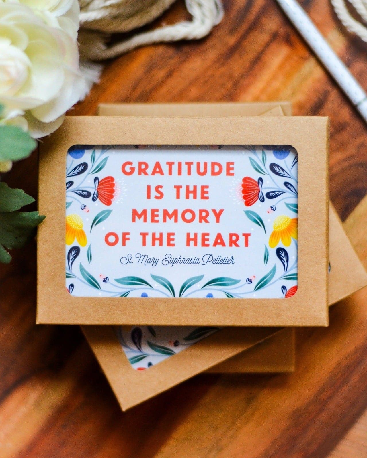 Catholic Floral Thank You Card