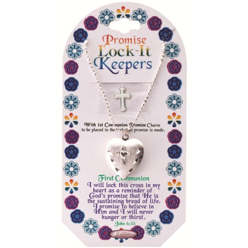 Heart Shaped First Communion Promise Locket | The Catholic Company®