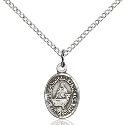 Sterling Silver St. Catherine Of Sweden Petite Pendant