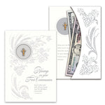 Cross Pin First Communion Greeting Card with Money Holder
