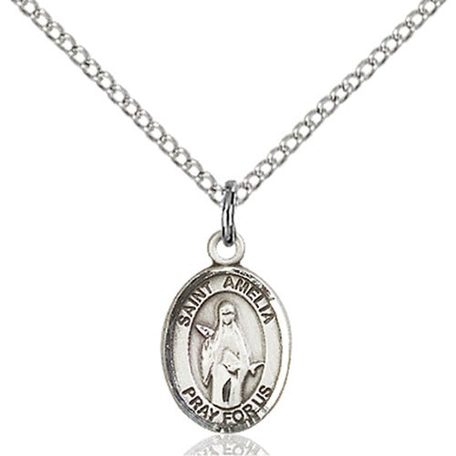 Sterling Silver St. Amelia Petite Pendant