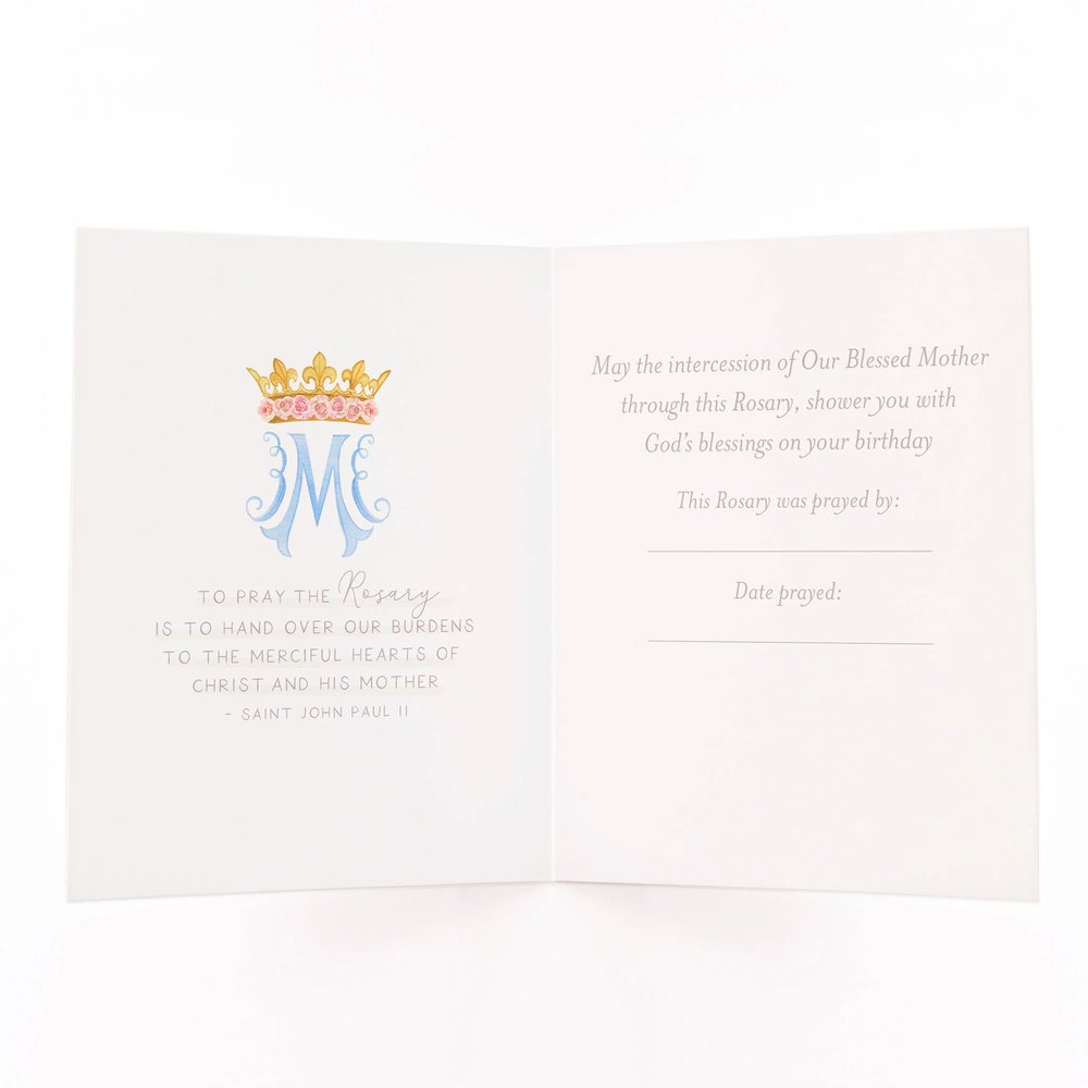 I Prayed a Rosary for Your Birthday Greeting Cards (Variety 4 Pack)