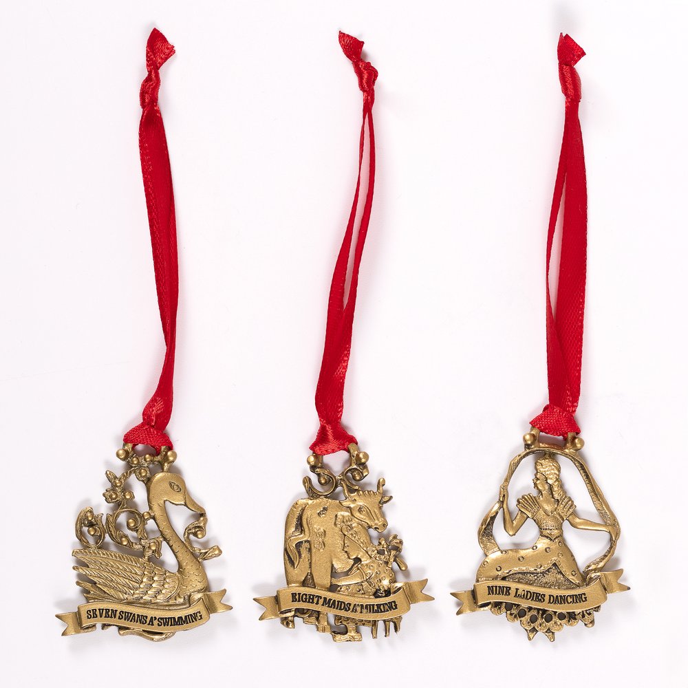 12 Days of Christmas Metal Ornament Set