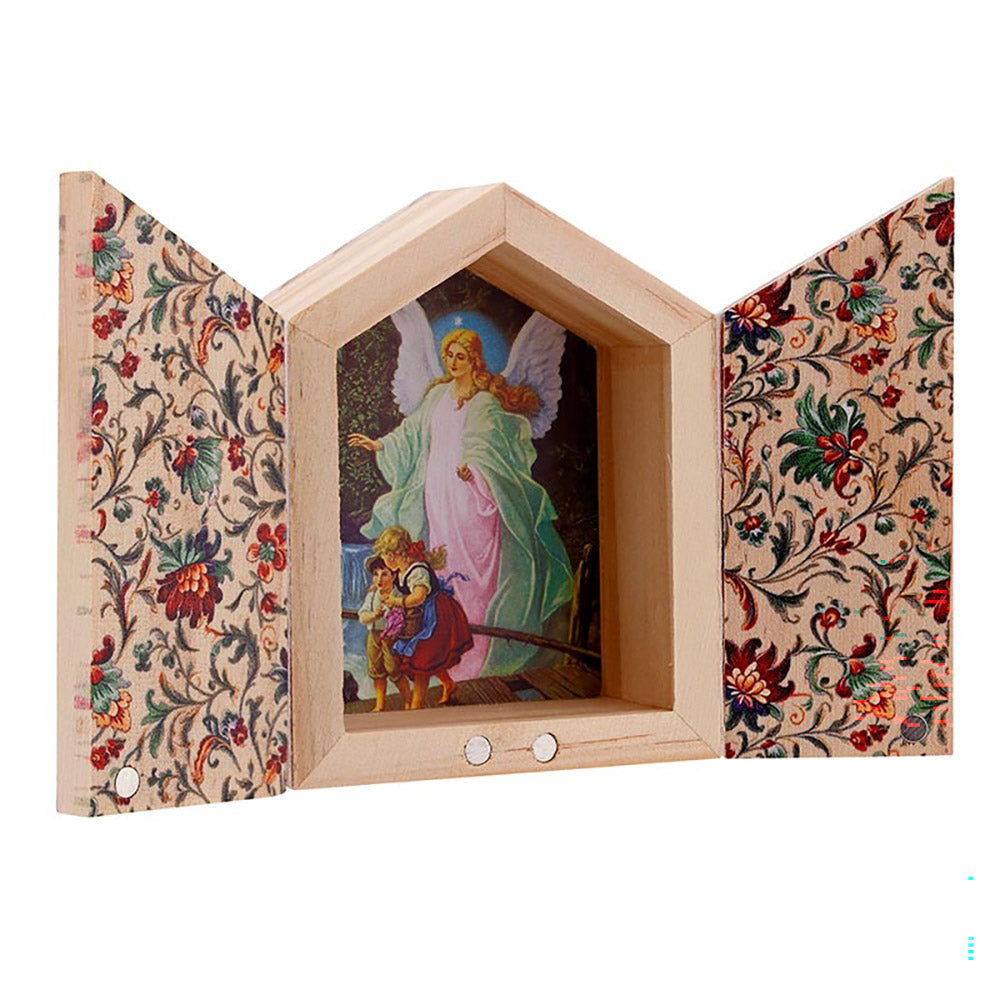 Guardian Angel Miniature Wooden Triptych