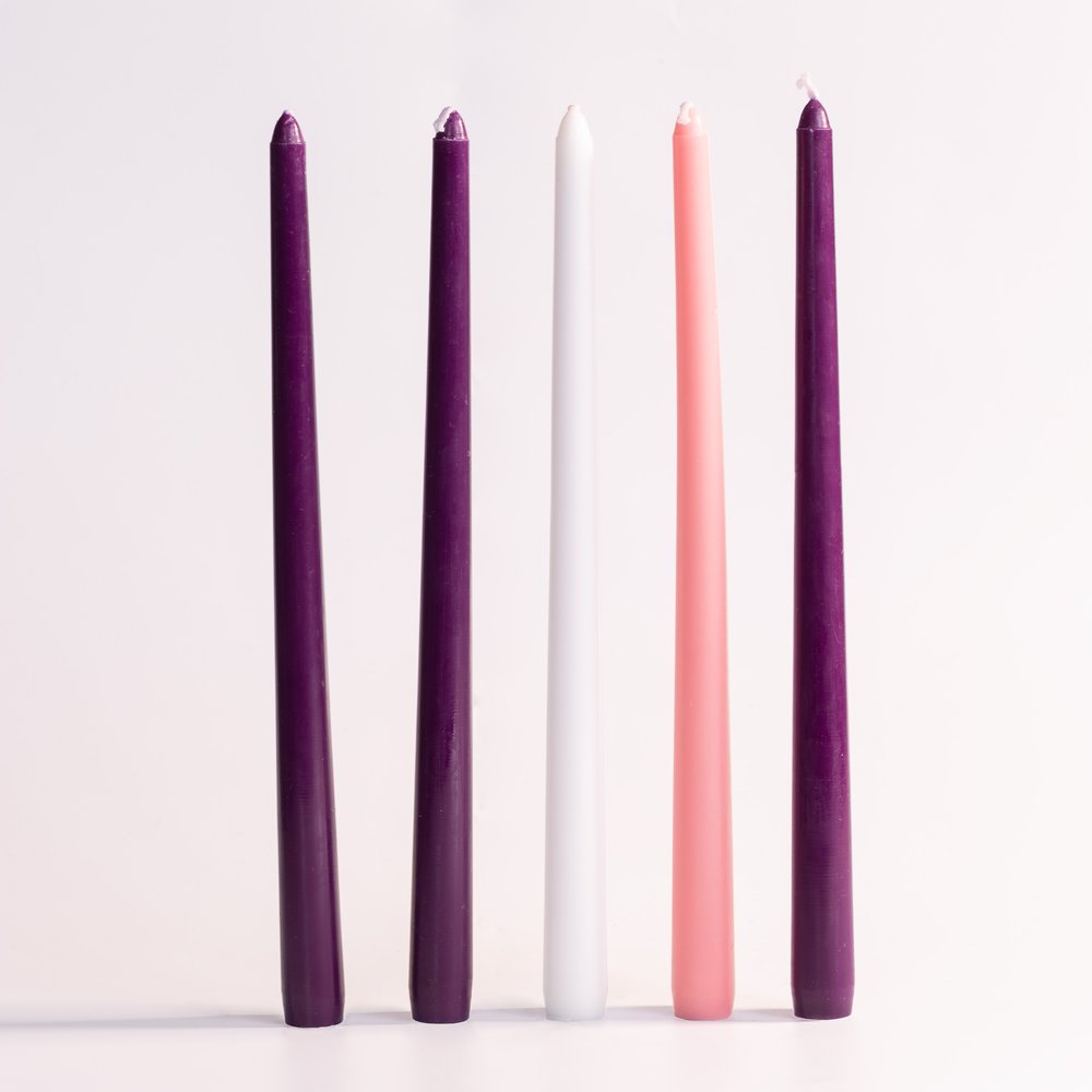 12" Advent Tapers 5 - Candle Set