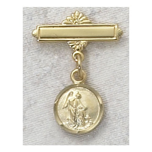 Gold Over Sterling Silver Guardian Angel Baby Pin