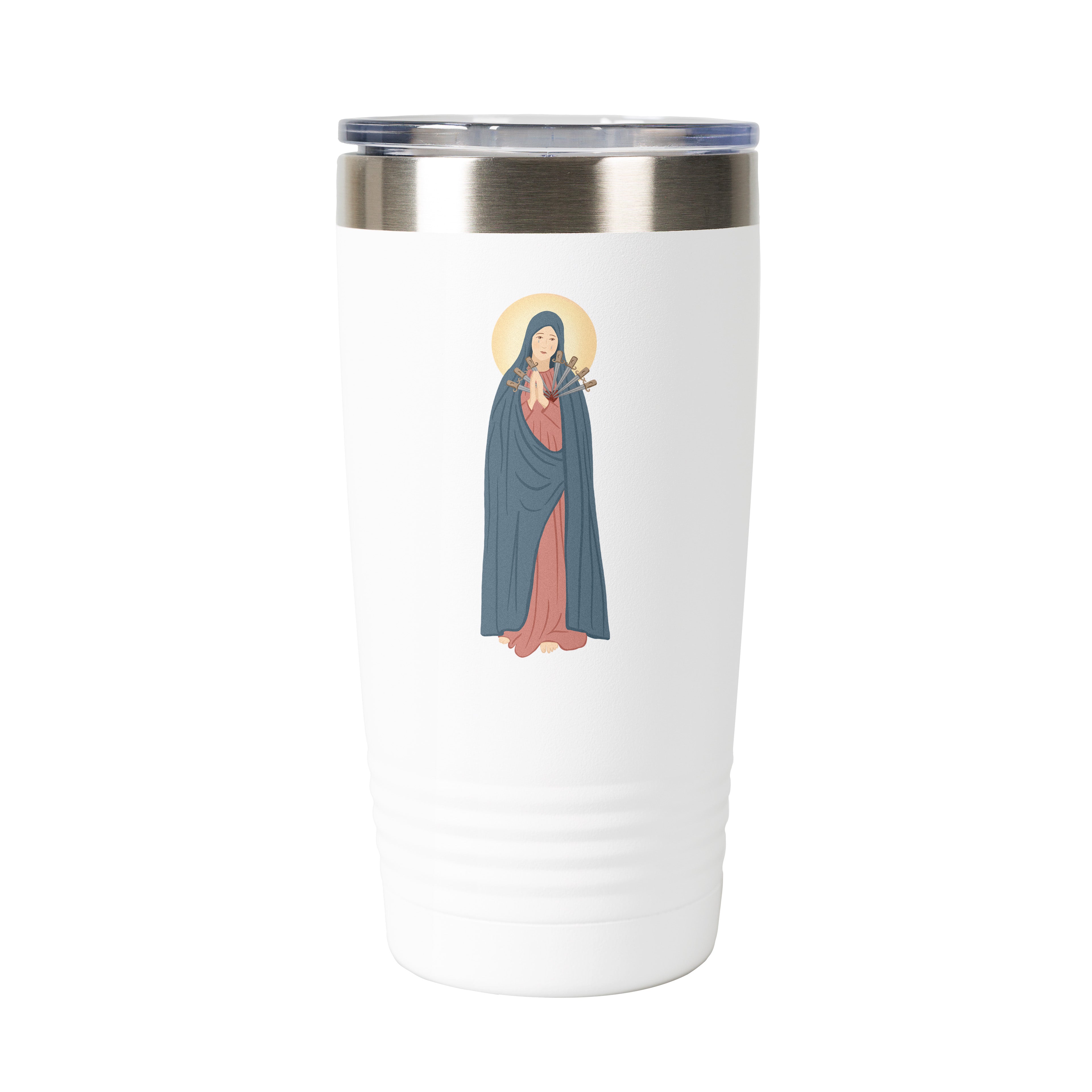 Our Lady of Sorrows Personalized 20 oz. White Tumbler