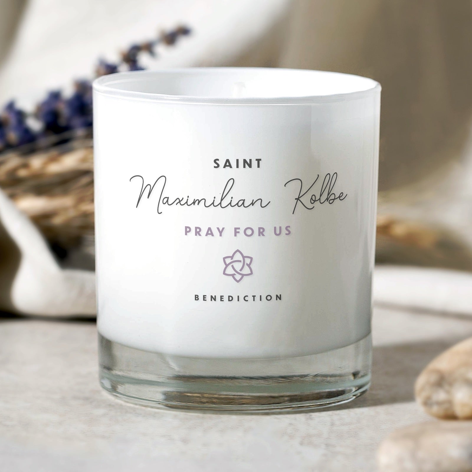 St. Maximilian Kolbe White Candle