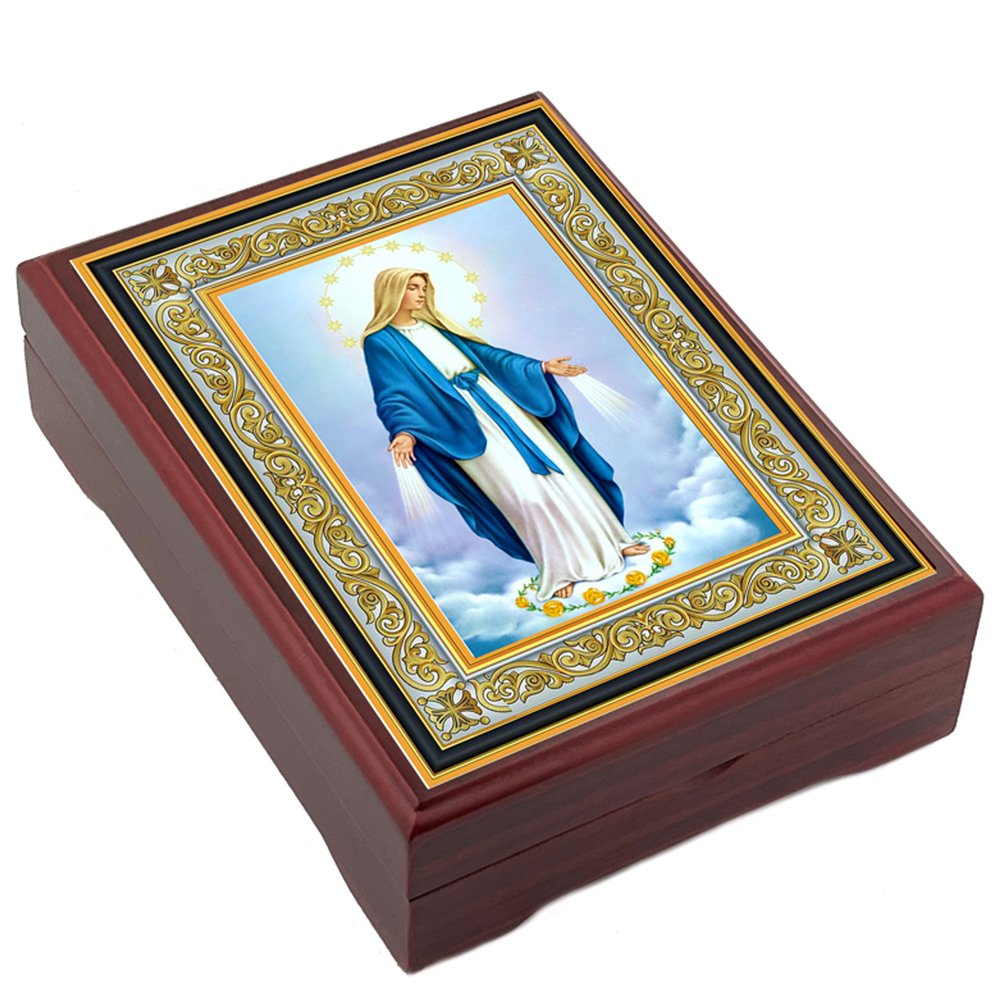 Our Lady of Grace Wood Keepsake Box