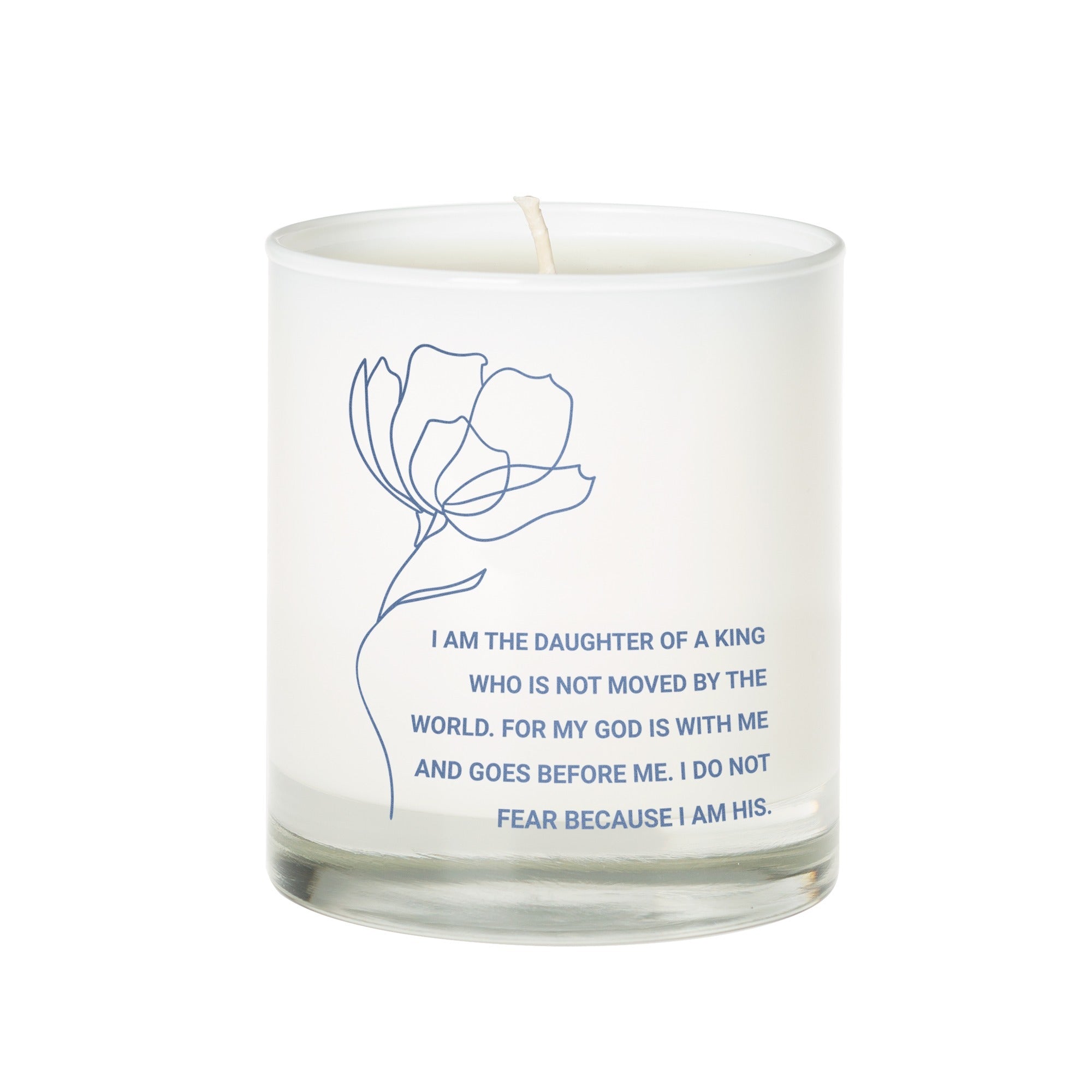 Mother's Prayer Blue Flower Candle