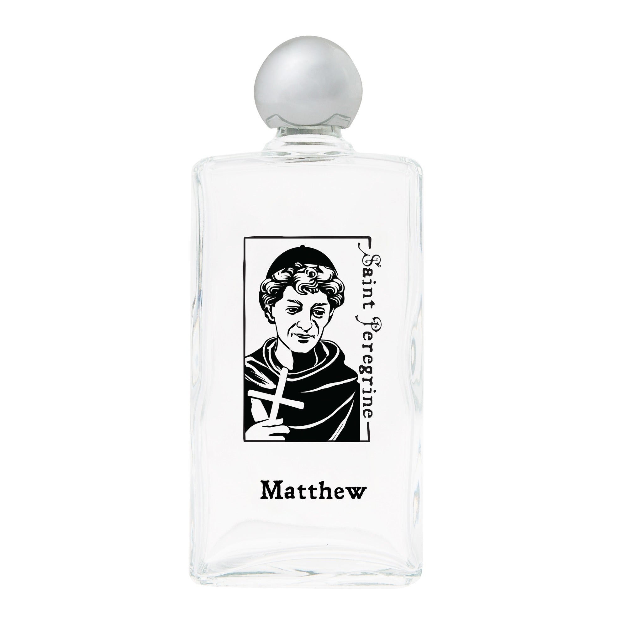 Personalized St. Peregrine Holy Water Bottle