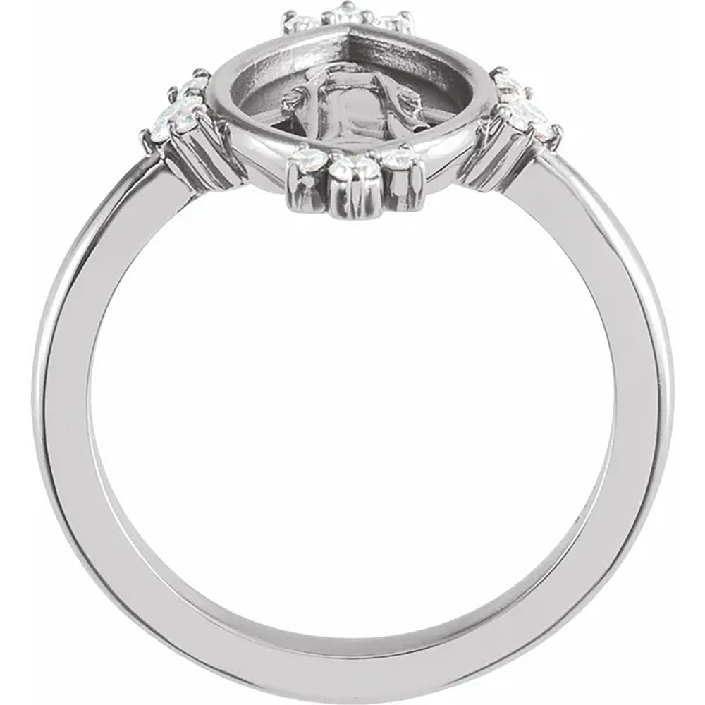 Sterling & Diamond Teardrop Miraculous Ring - Multiple Sizes