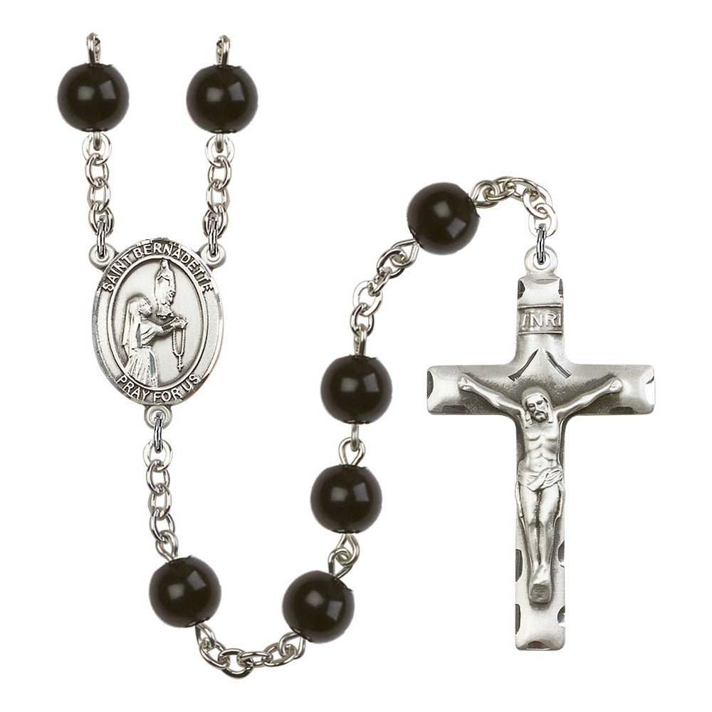 St. Bernadette 7mm Black Onyx Rosary