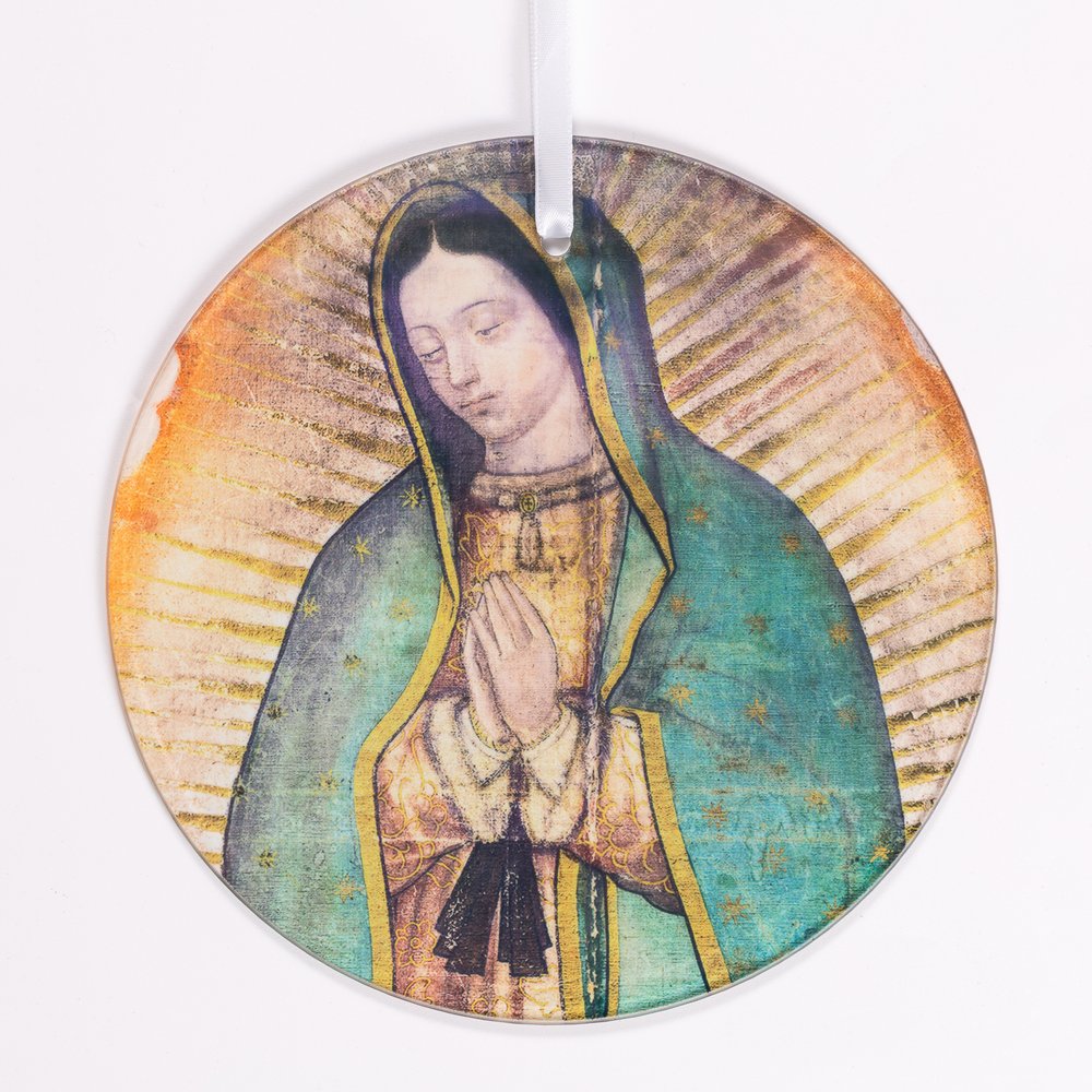 Our Lady of  Guadalupe's Tilma Glass Suncatcher - 6"