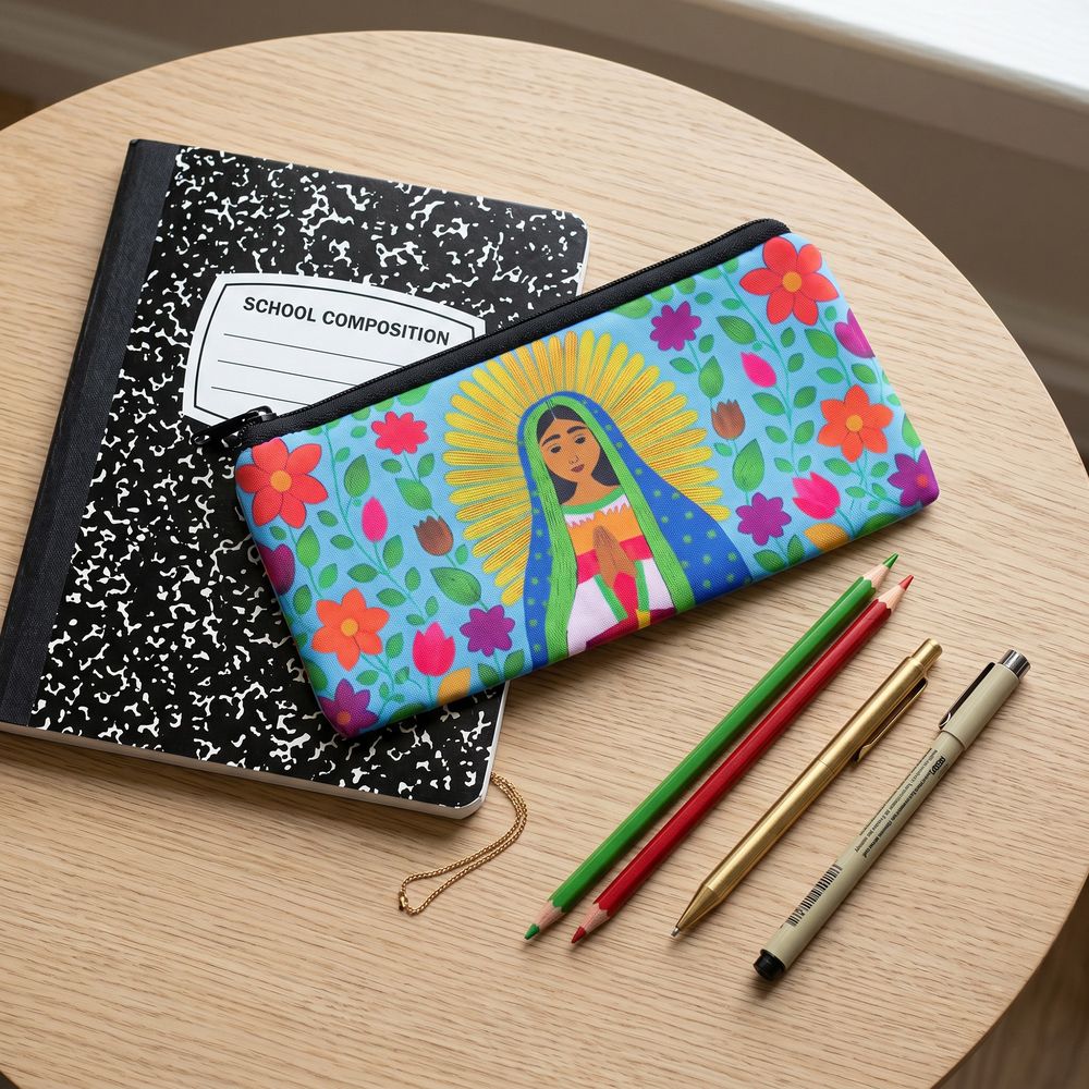 Personalized Our Lady of Guadalupe Joyful Pencil Pouch