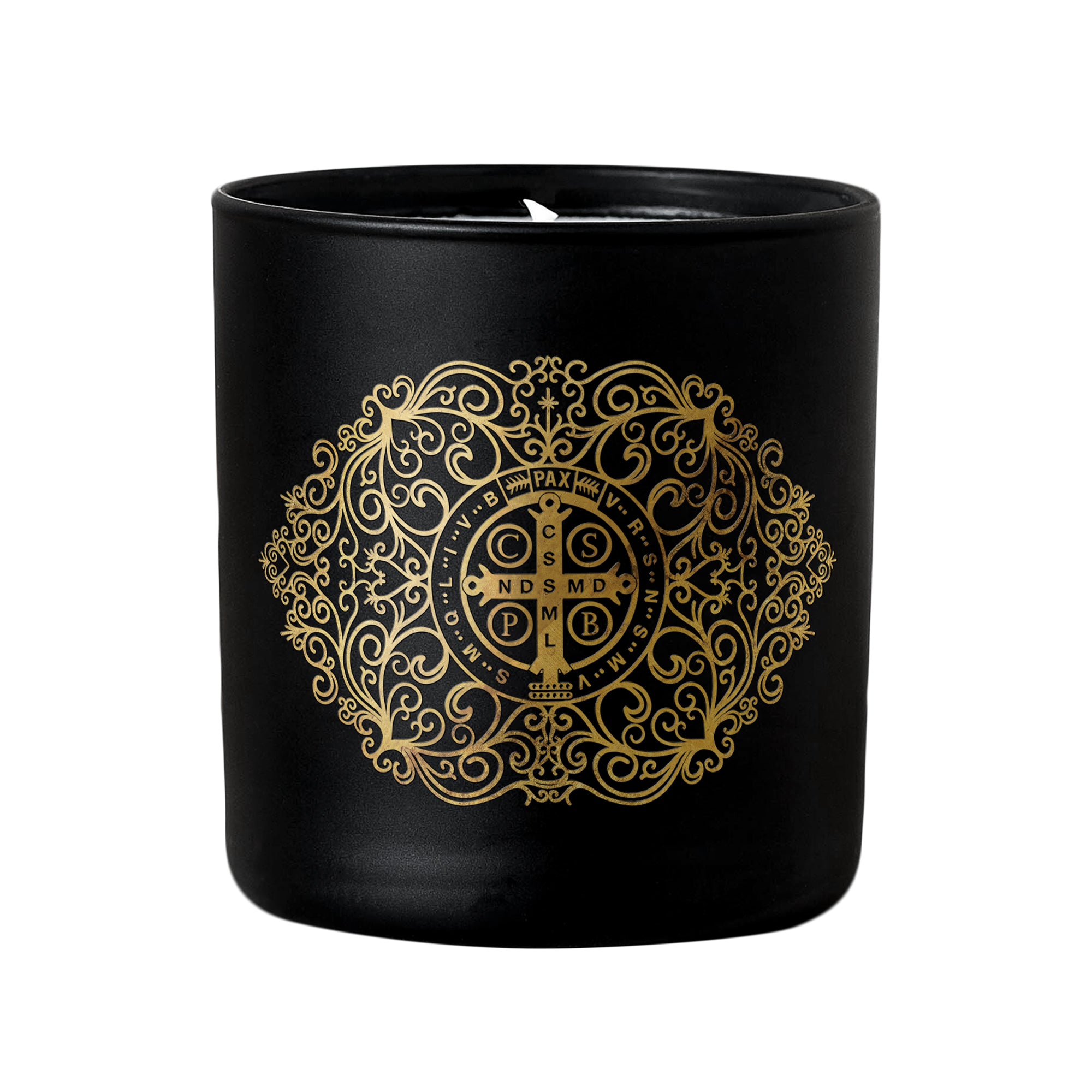 St. Benedict Gold Filigree Candle