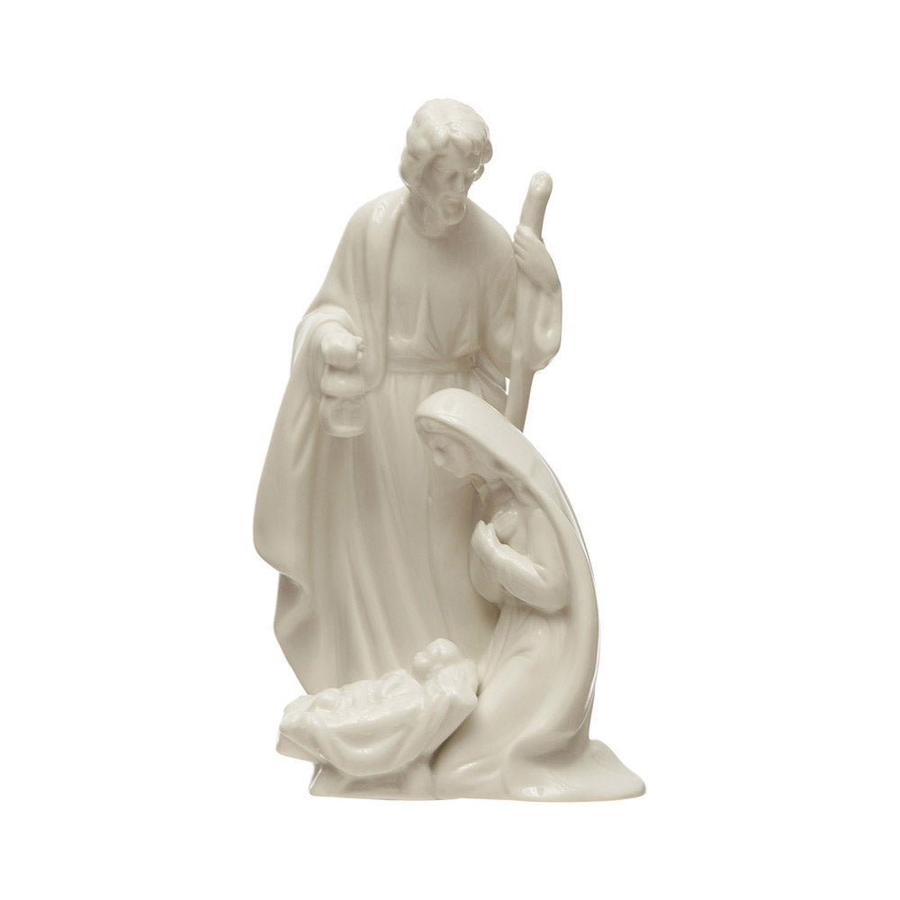 Stoneware Holy Family One-Piece Nativity Scene - 7.75"