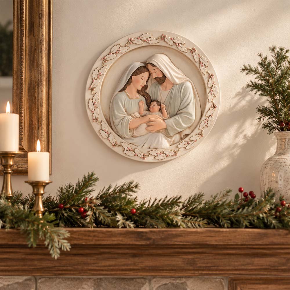 Holy Family Round Plaque - 7" (D)