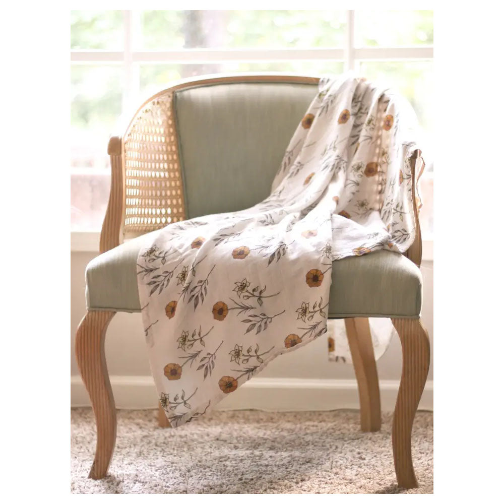 Flowers of the Holy Family Muslin Swaddle Blanket