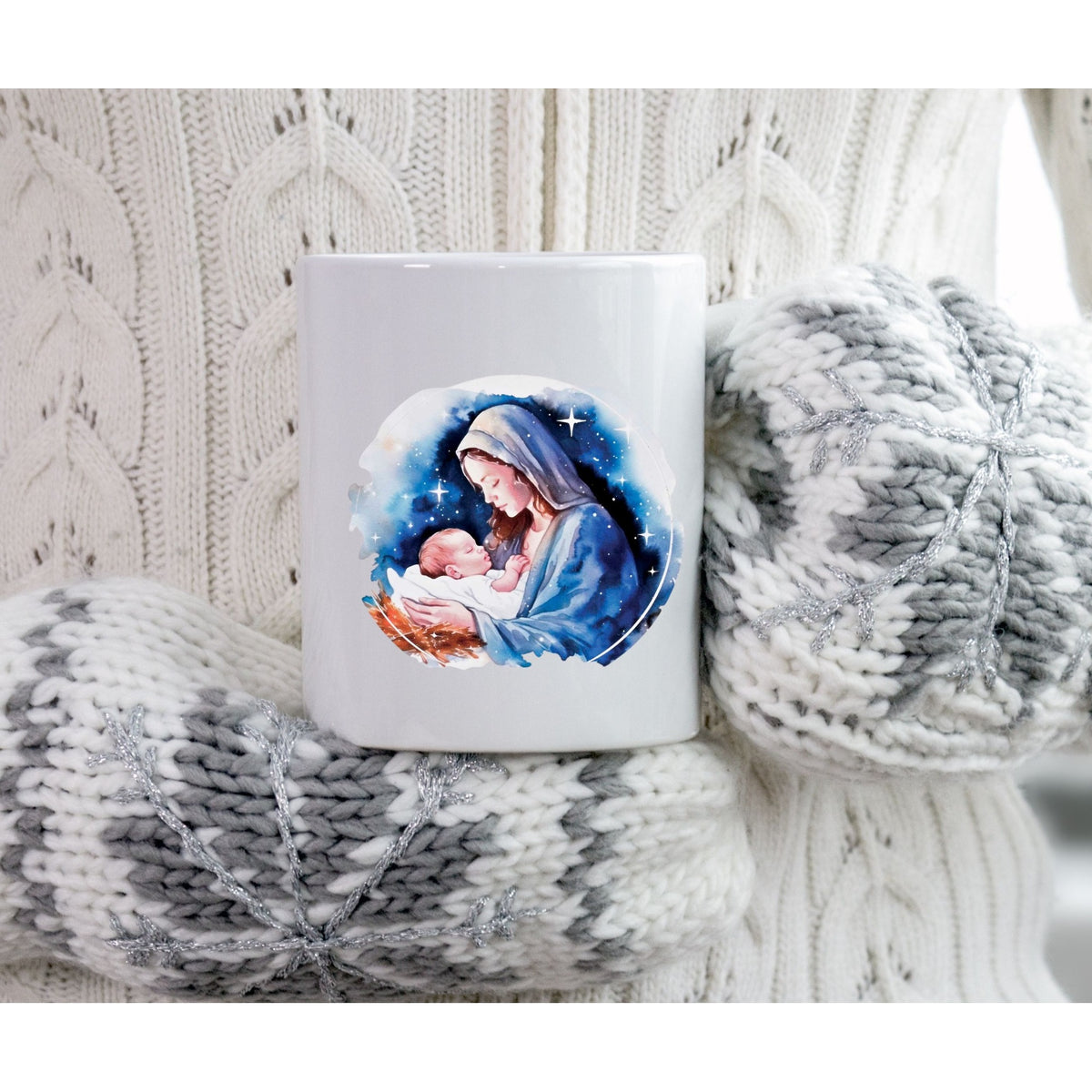 Madonna & Child Tender Embrace Sticker - 5.25"