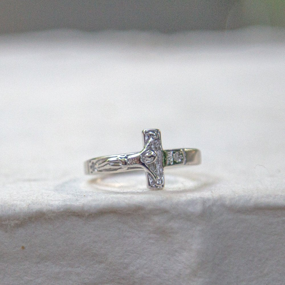Sterling Silver Horizontal Crucifix Ring