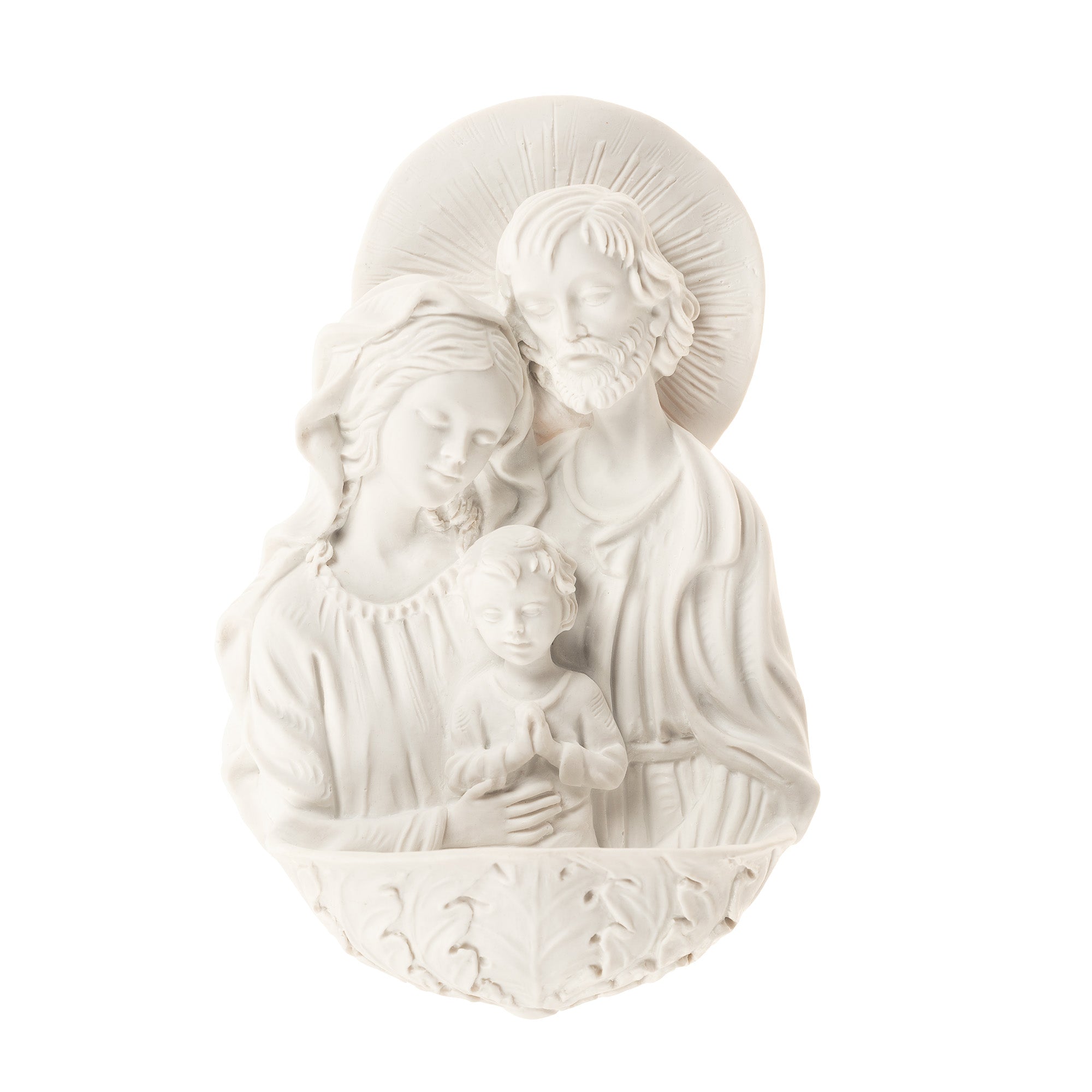 White Holy Family Holy Water Font
