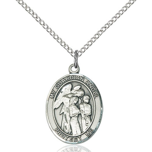 Guardian Angel with Children Pendant, Bliss, Sterling Silver