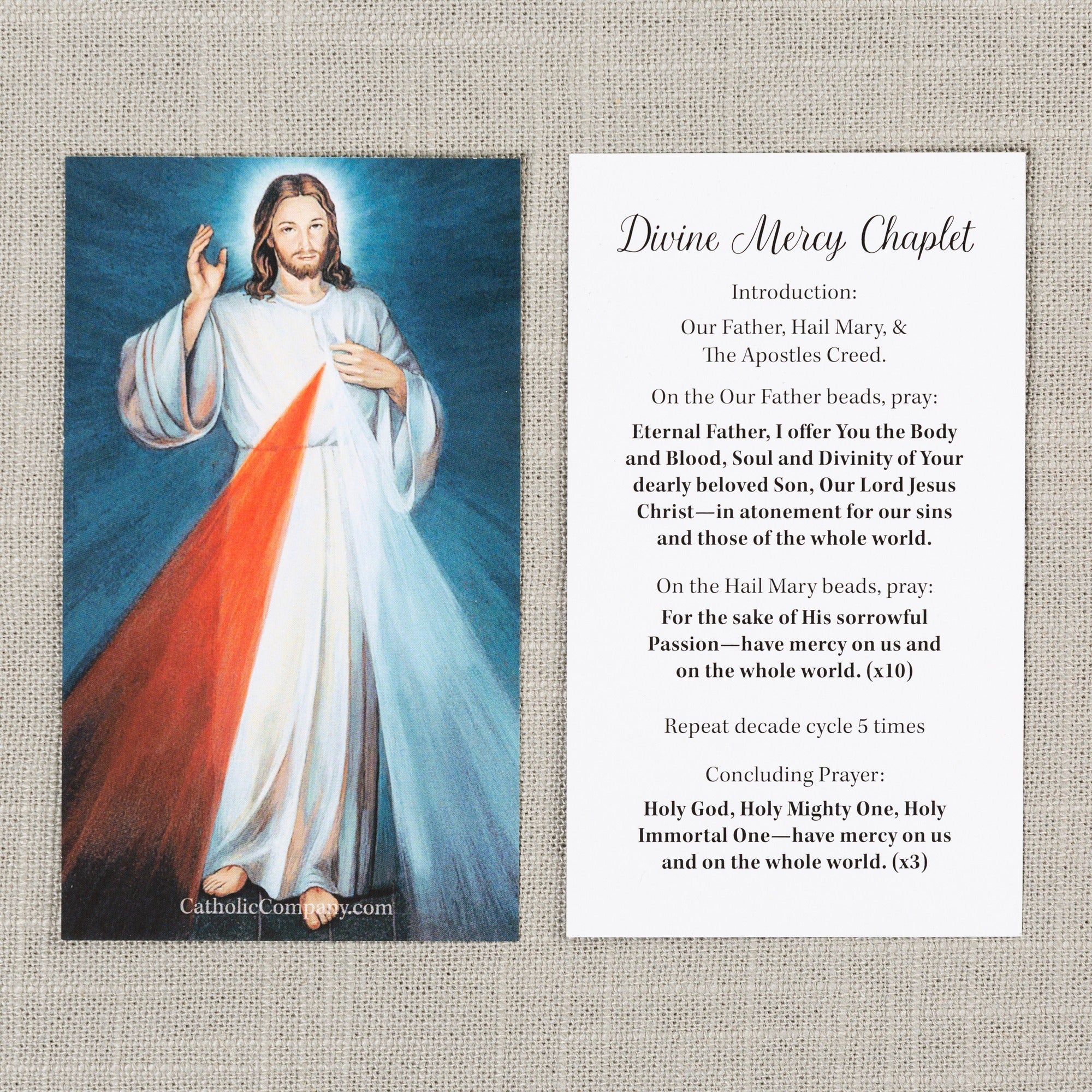 Divine Mercy Image and Chaplet Prayer Card | The Catholic Company®