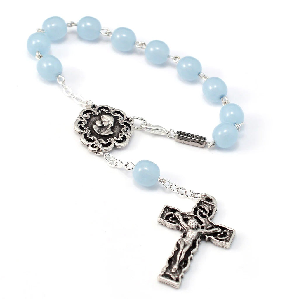Sky Blue Motherly Embrace Decade Rosary