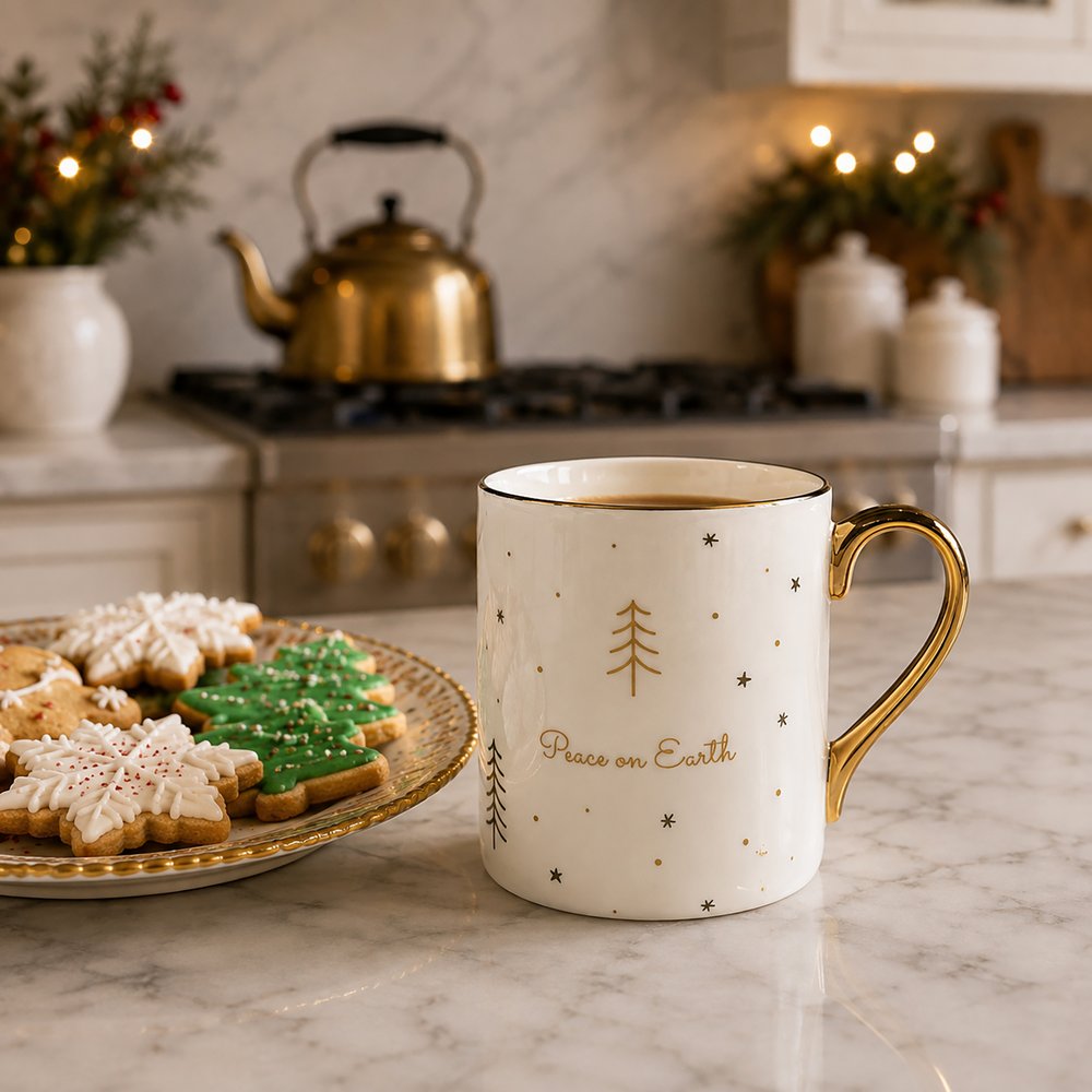 Peace on Earth Bone China Christmas Mug