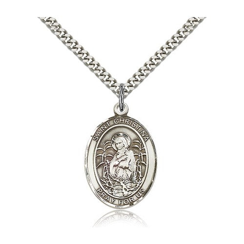 St. Christina the Astonishing Pendant with Chain, Bliss, Sterling Silver
