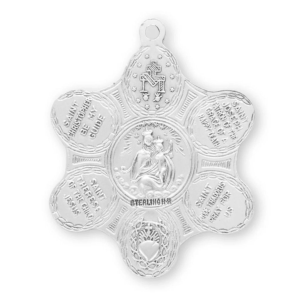 Sterling Silver 7 Way Medal Necklace