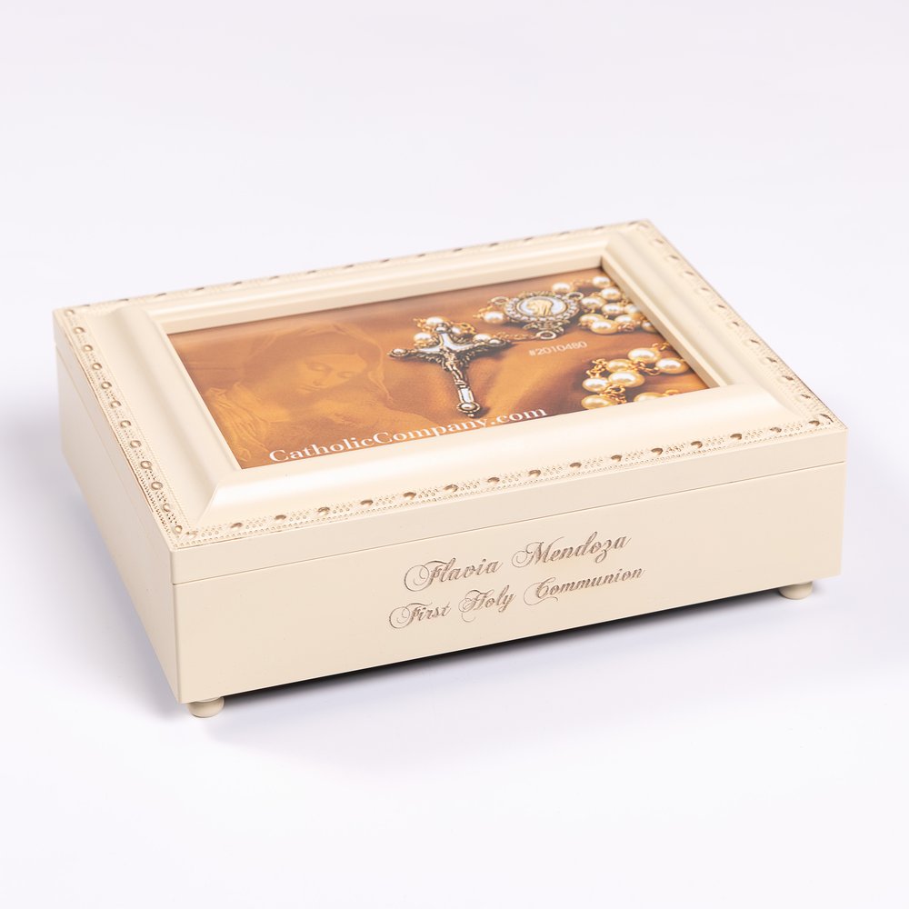 First Communion Frame Music Box - Girl