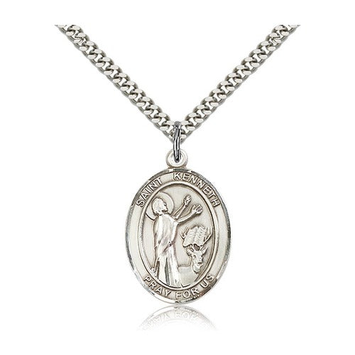St. Kenneth Pendant with Chain, Bliss, Sterling Silver