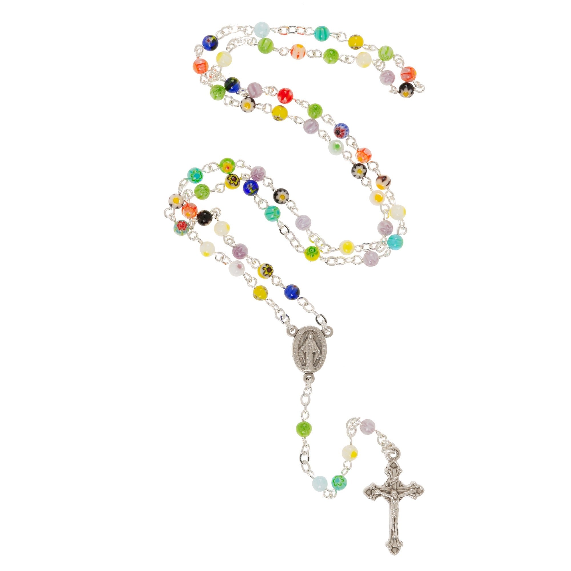 Petite Multicolor Millefiori Rosary