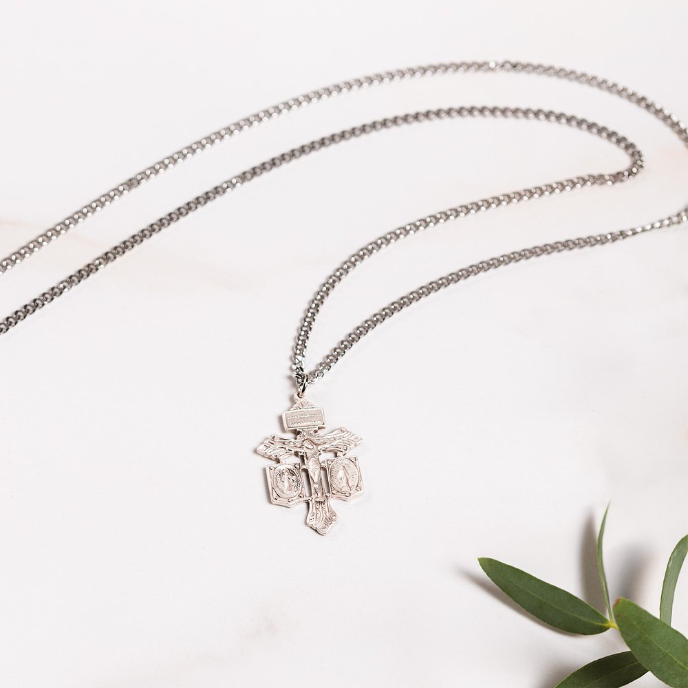 Pardon Crucifix with Benedict & Miraculous Medal Necklace