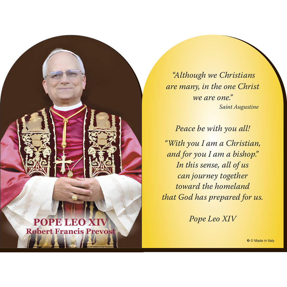 Pope Leo XIV Arched Plaque with Unity Quote