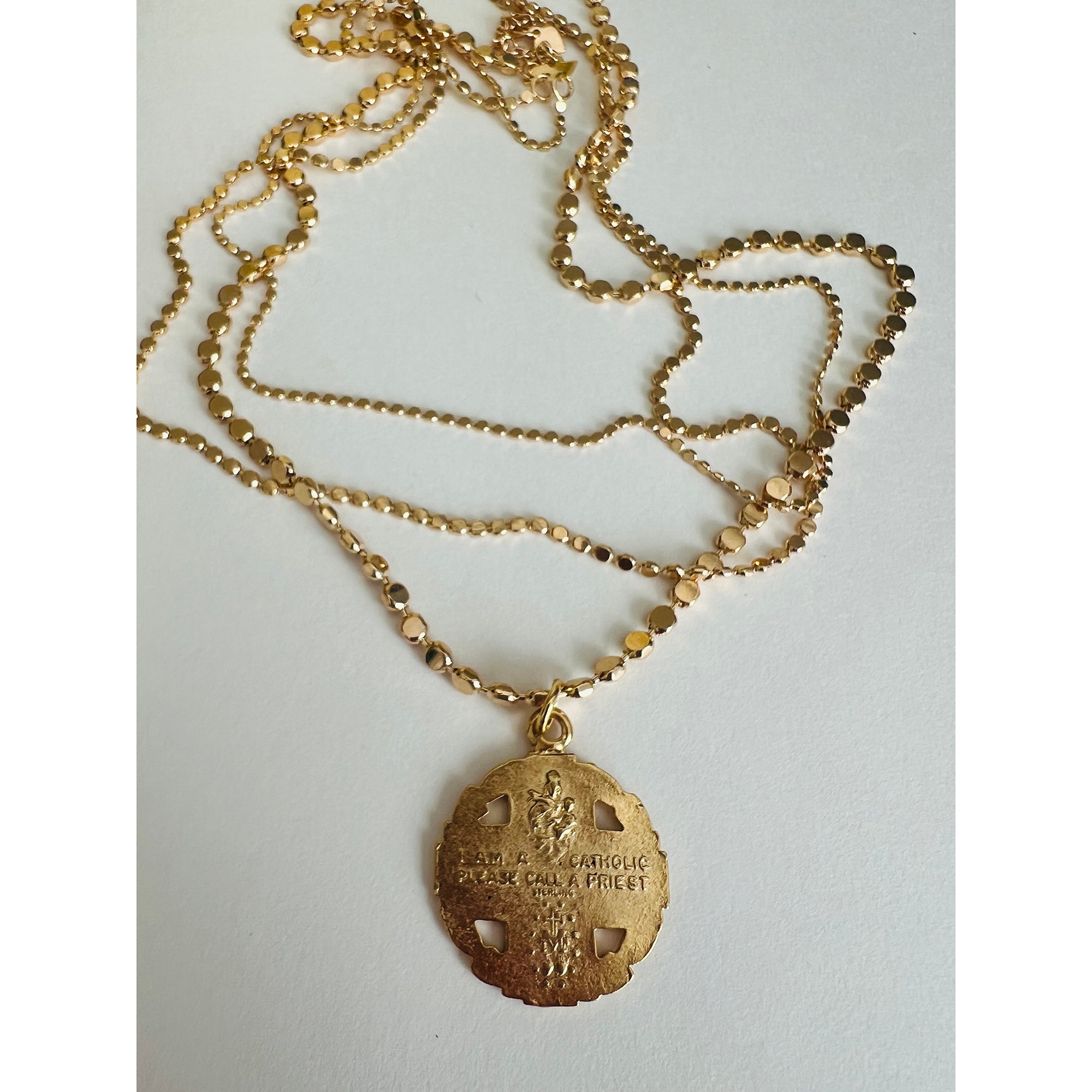 Vintage Gold 4-Way Cross Triple Chain Necklace