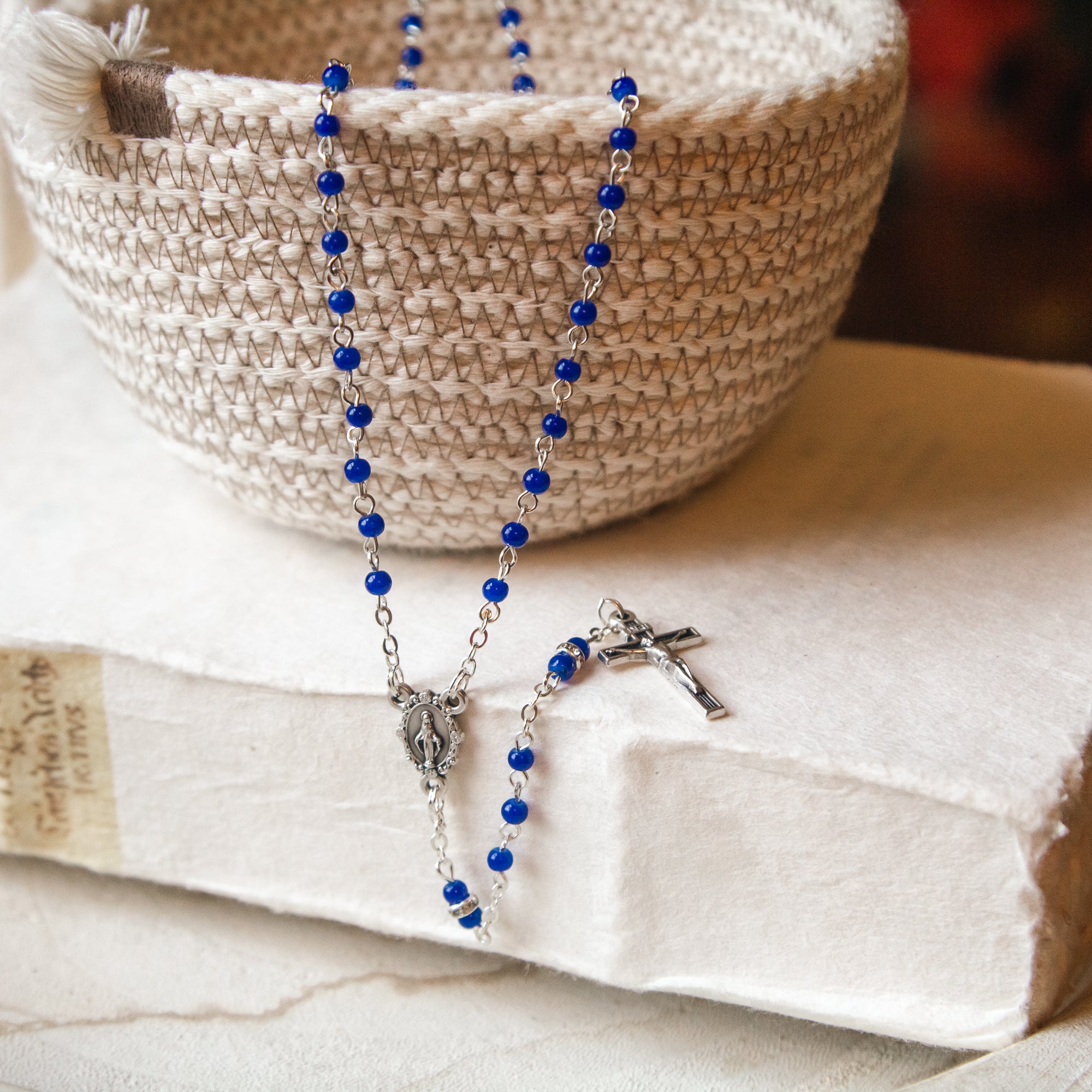 Petite Blue Miraculous Rosary