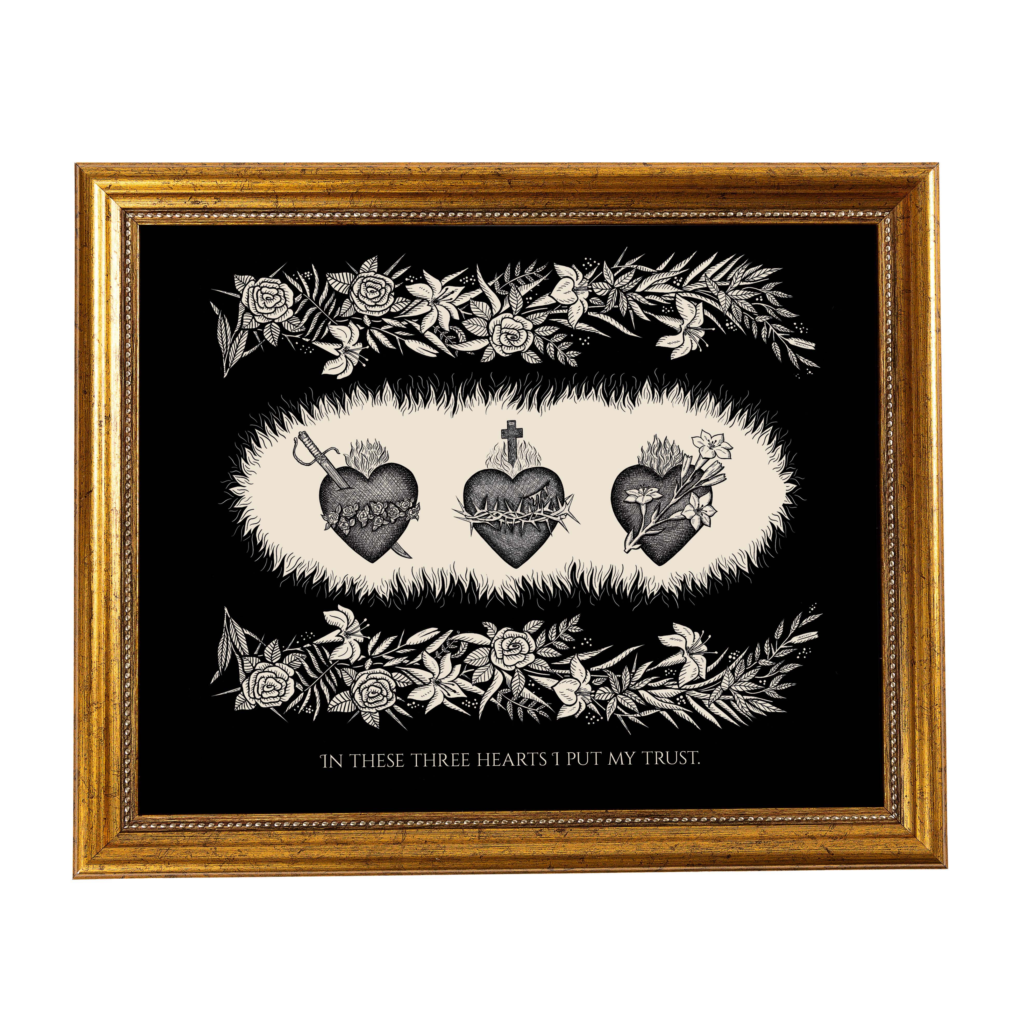 Three Hearts Framed Print - 8x10 | The Catholic Company®