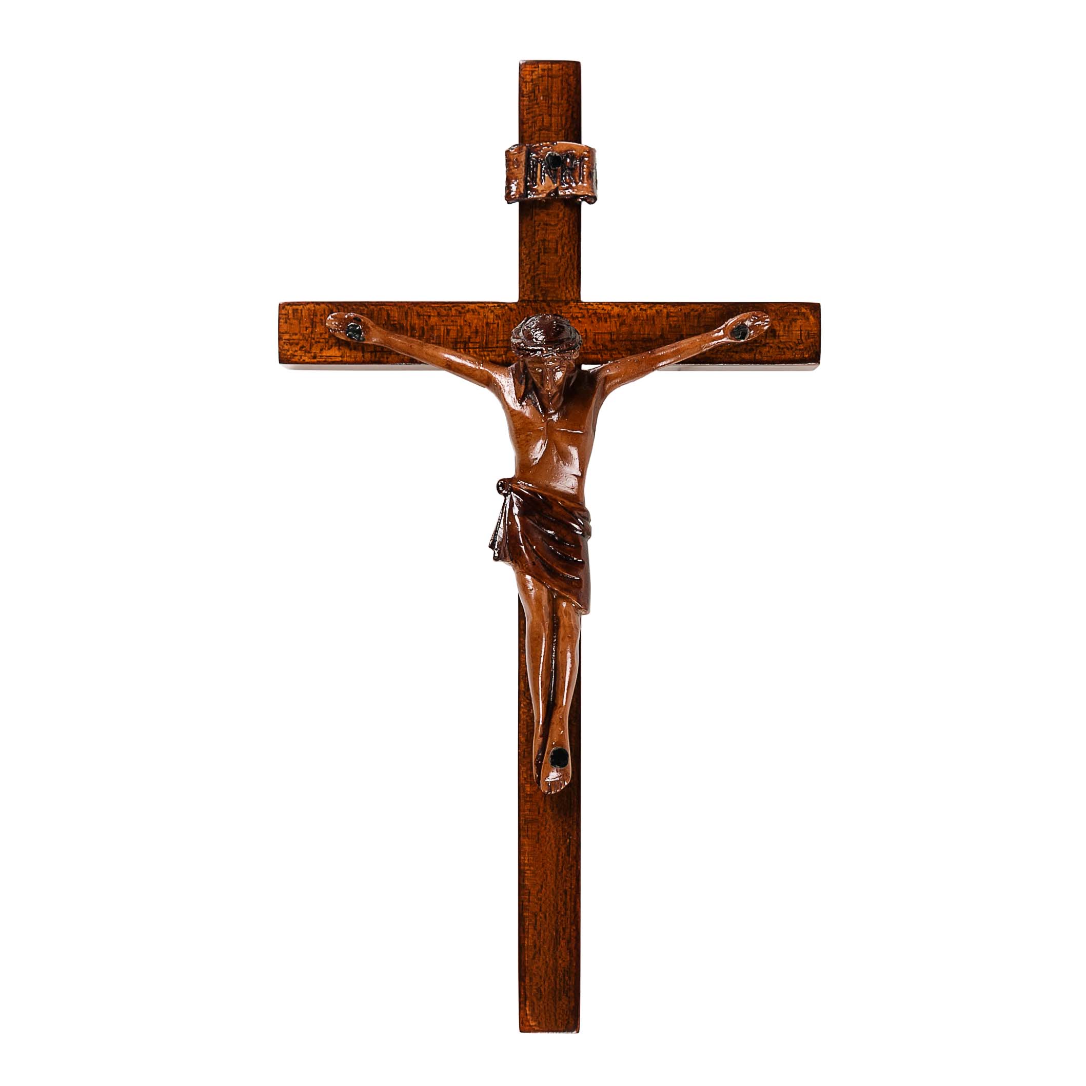 Mahogany Wall Crucifix 8 inch