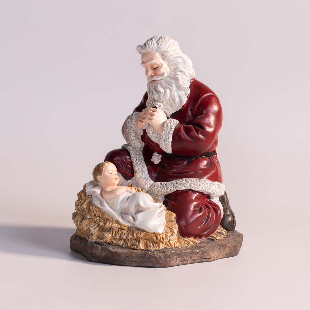 Devoted Kneeling Santa Statue - 8"