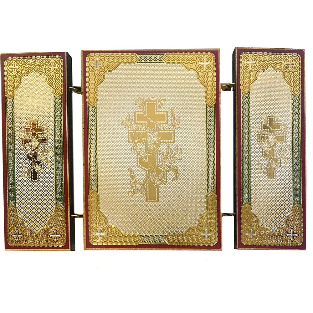 Ukrainian Guardian Angel with Sts. Michael & Gabriel Triptych - 3.25"
