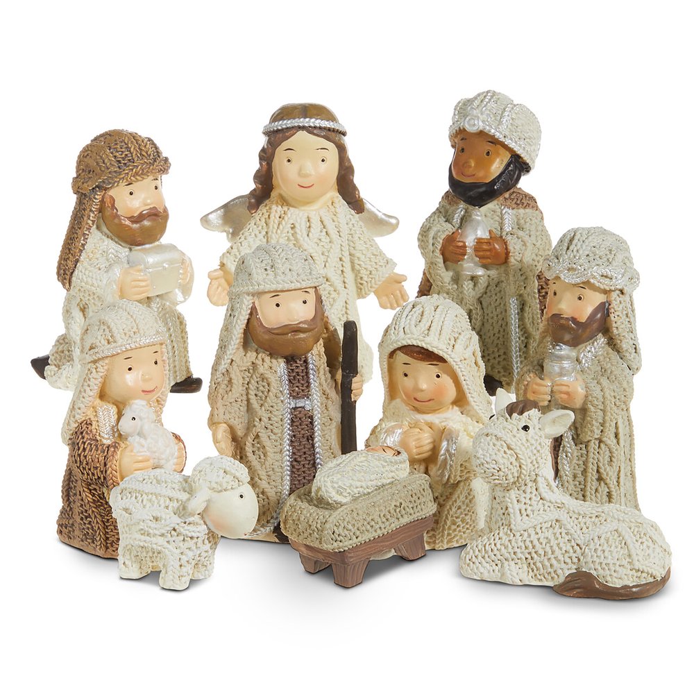 Sweater Look Nativity Set - 10 Pieces