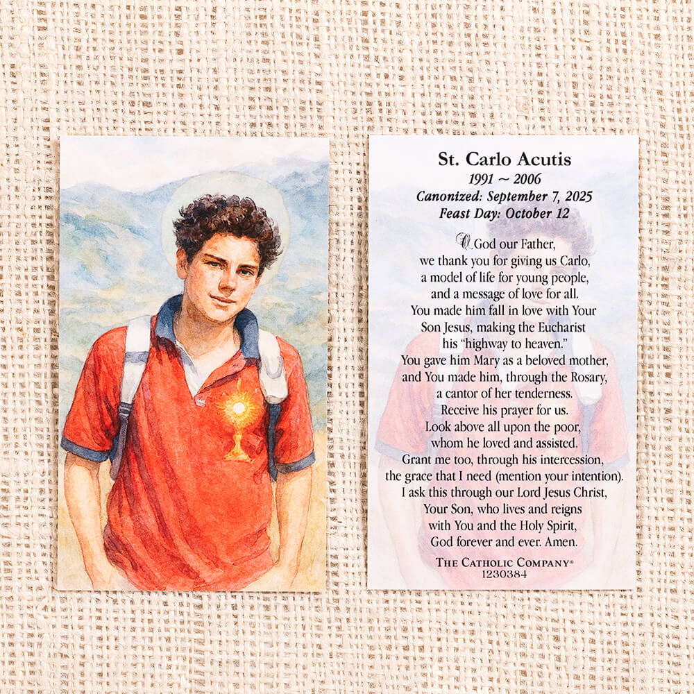 St. Carlo Acutis Watercolor Prayer Card