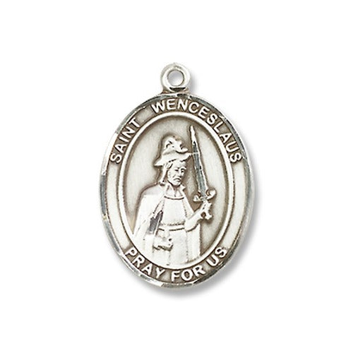 Sterling Silver St. Wenceslaus Pendant w/ Chain
